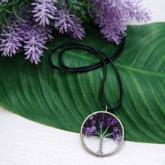 pingente árvore ametista