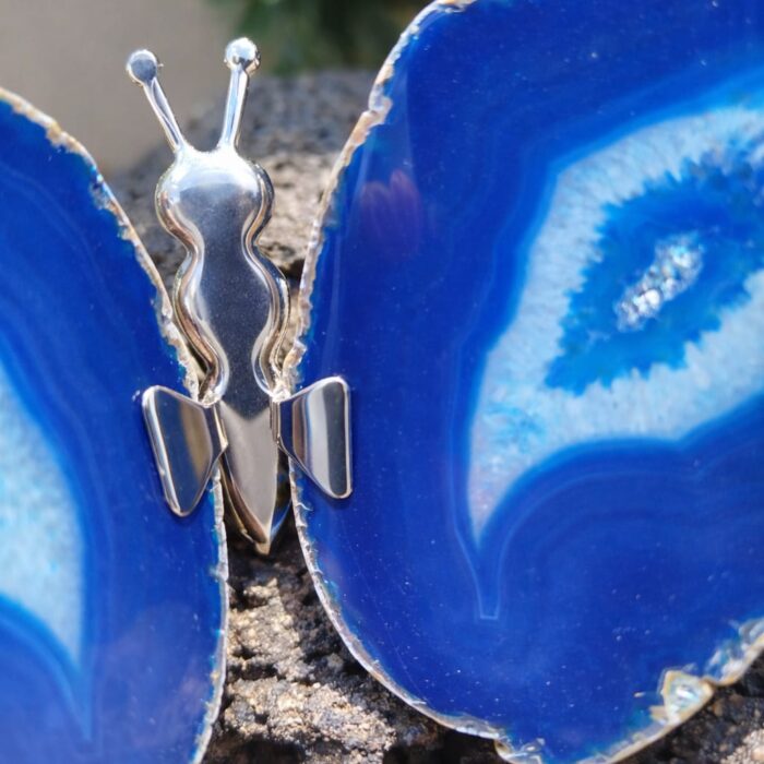 Borboleta Ágata Azul (tingida) - Nº1 #1 2