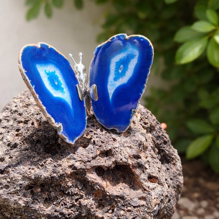 Borboleta Ágata Azul (tingida) - Nº1 #1 1