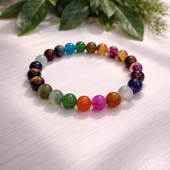 Pulseira de Ágata Tingida Colorida