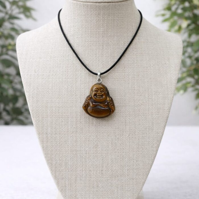 Pingente Buda em Pedra Olho de Tigre