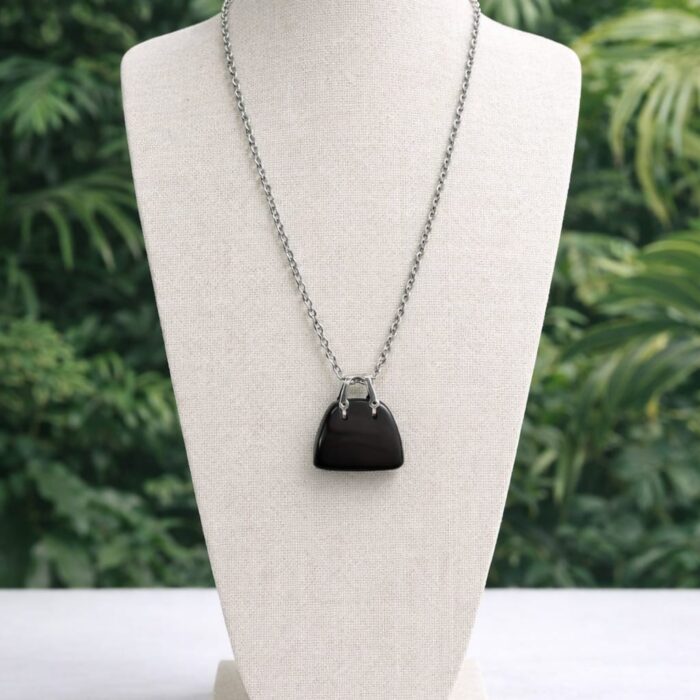 Pingente Bolsinha obsidiana negra