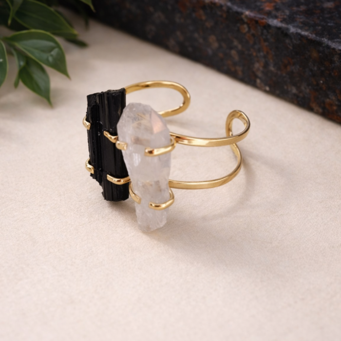 Bracelete Cristal e Turmalina Negra #1
