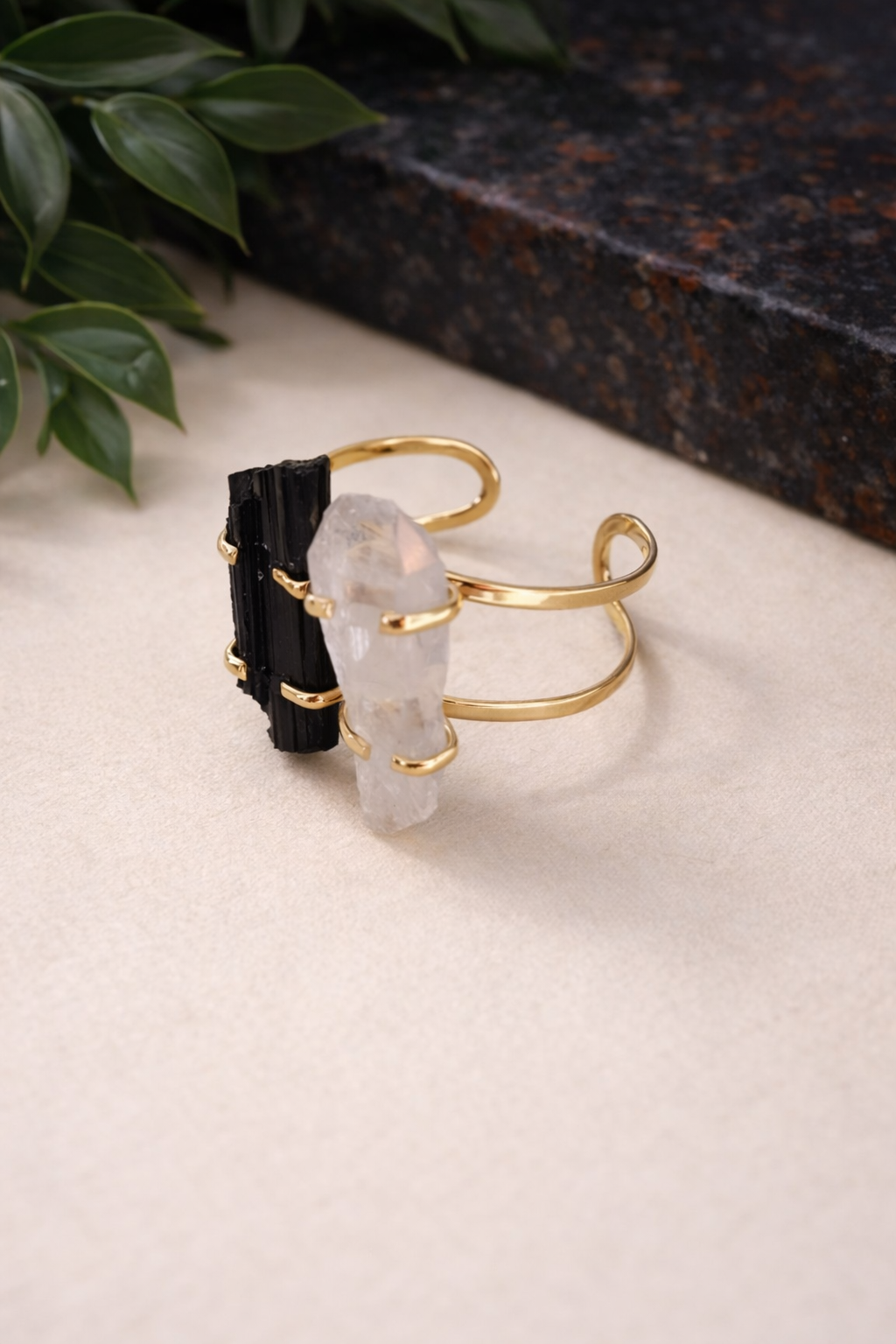 Bracelete Cristal e Turmalina Negra #1 Bracelete Cristal e Turmalina Negra #1
