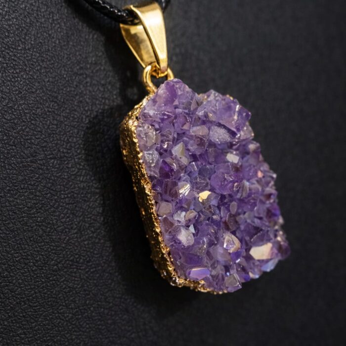 Pingente de Ametista com Banho Áureo 2