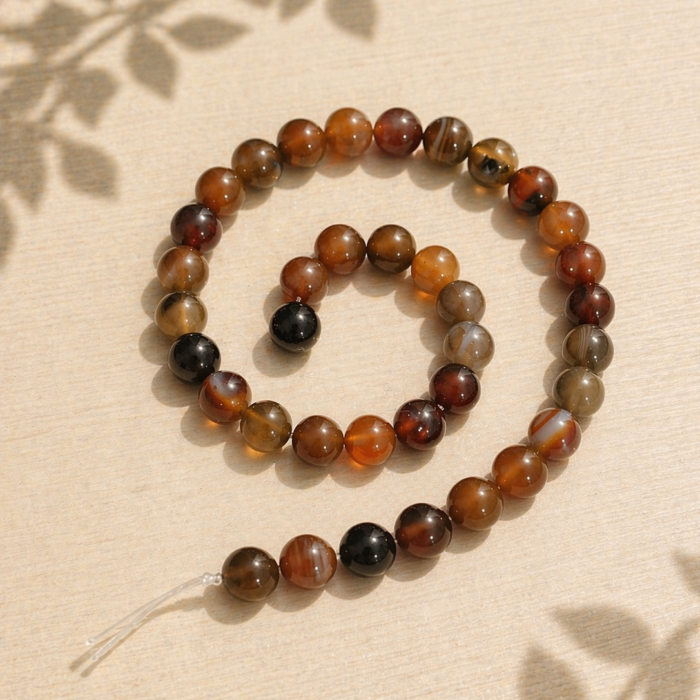 Fio de Esferas 8mm - Ágata Marrom