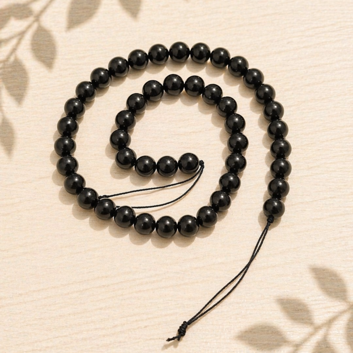 Fio de Esferas 8mm - Turmalina Negra