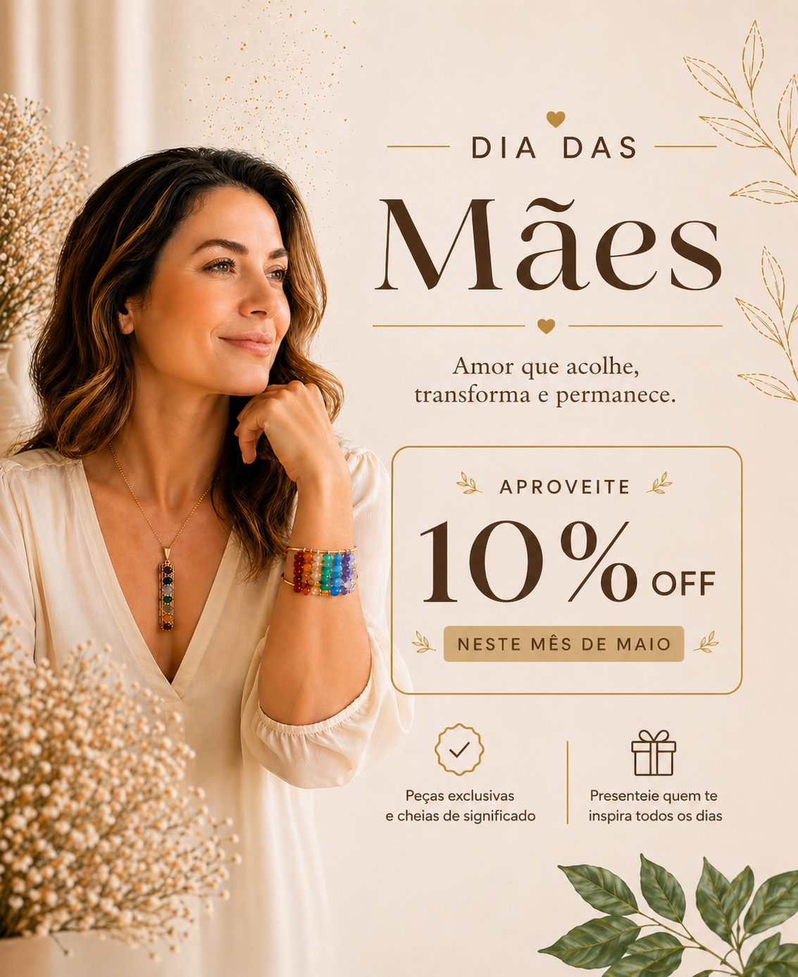 banner dia das mães promoção 10% 2026 - mobile
