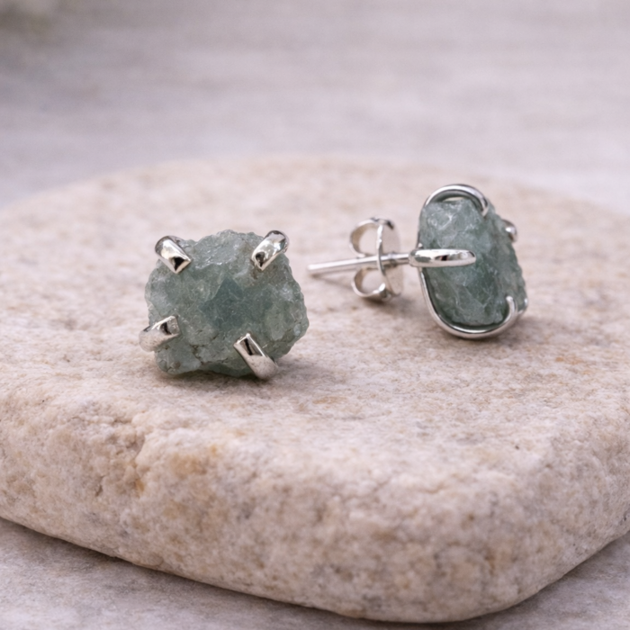 Brinco Garra Água-Marinha – Prateado #4