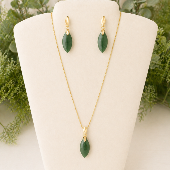 Conjunto Quartzo Verde – Dourado