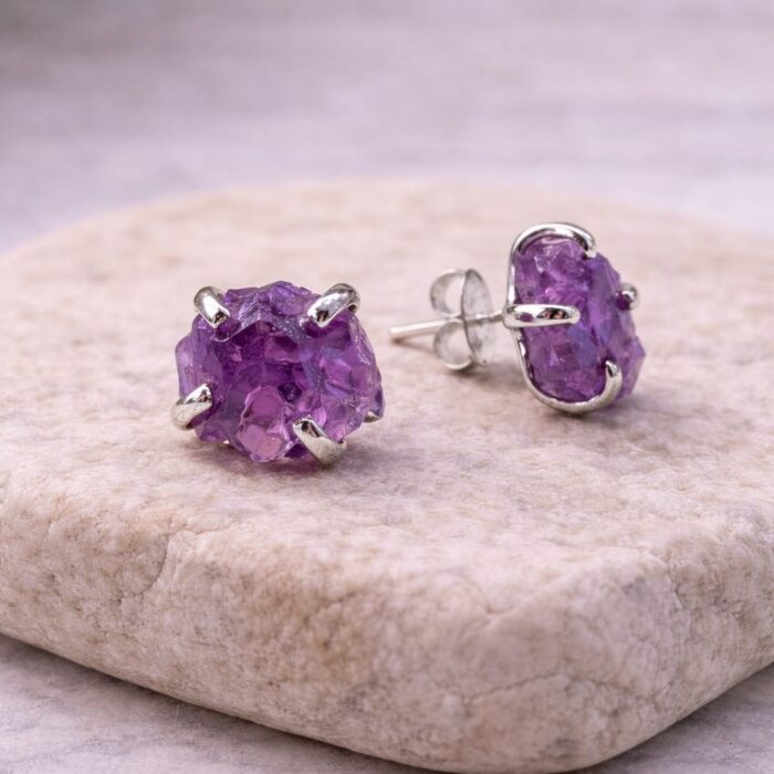 Brinco Garra Ametista - Prateado #6