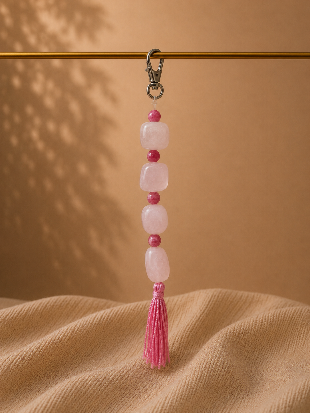 Chaveiro de Bolsa - Quartzo Rosa Chaveiro de Bolsa - Quartzo Rosa