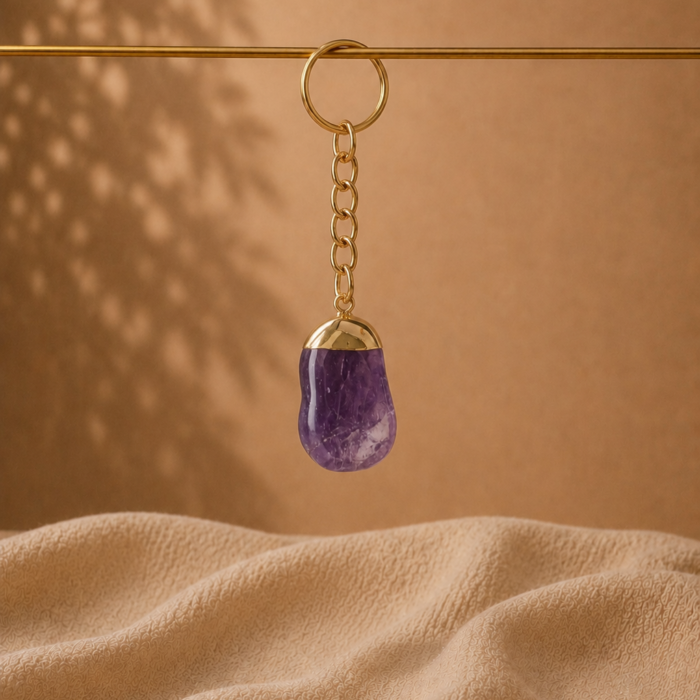 Chaveiro Dourado – Ametista