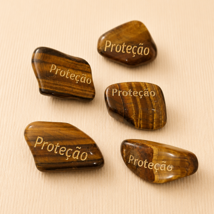 Pedra Gravada - Olho de Tigre: Proteção
