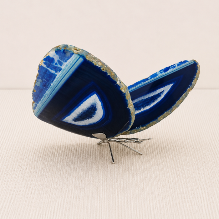 Borboleta Ágata Azul (Tingida) – Prateada (M)