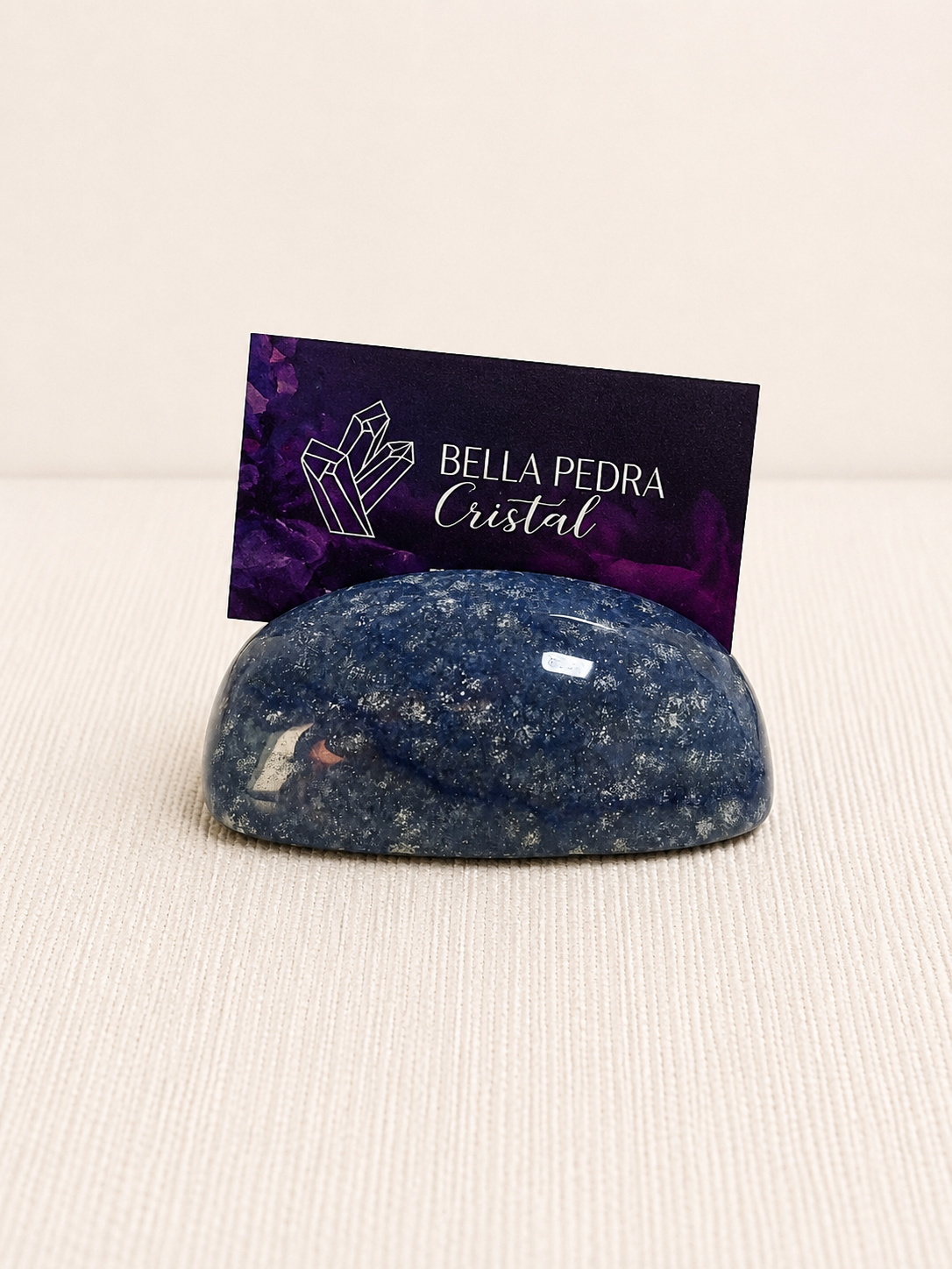 Porta Cartão de Mesa – Quartzo Azul Porta Cartão de Mesa – Quartzo Azul