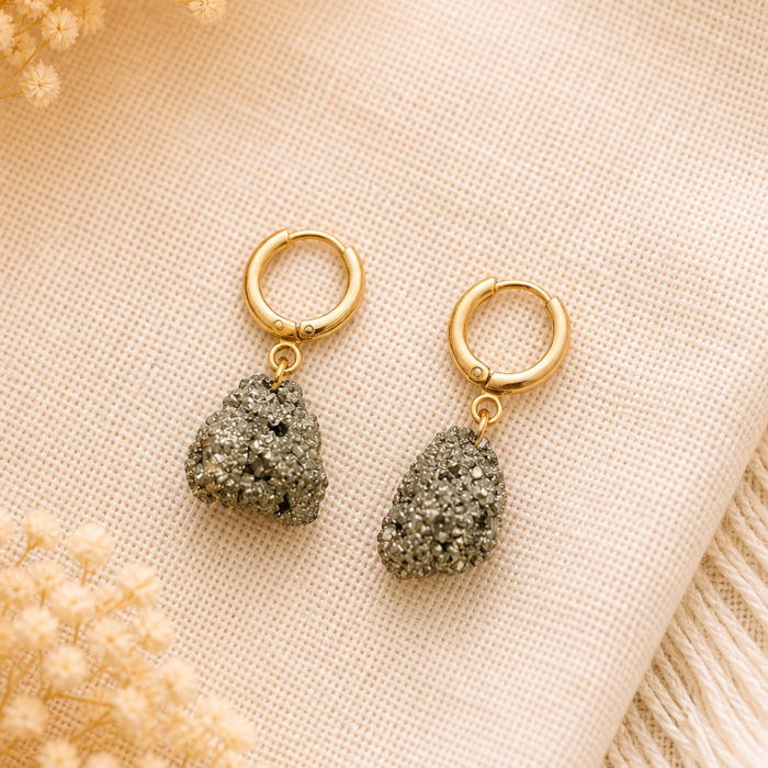 Brinco Argola Pirita – Dourado #7