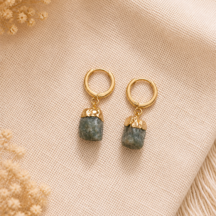 Brinco Argola Água Marinha – Dourado #9
