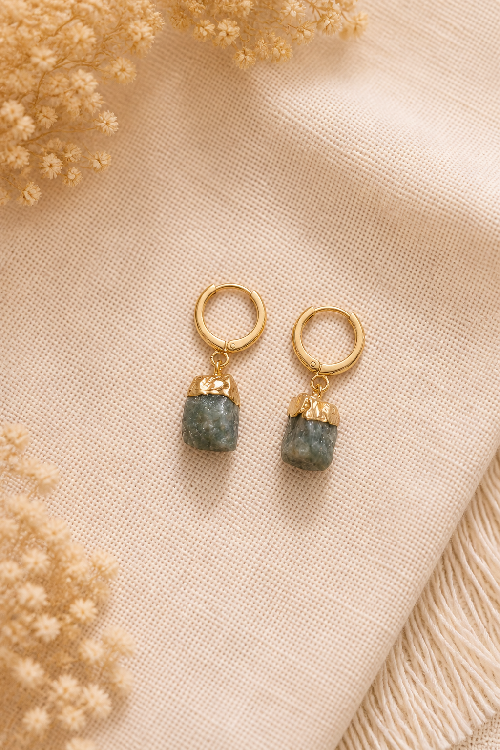 Brinco Argola Água Marinha – Dourado #9 Brinco Argola Água Marinha – Dourado #9