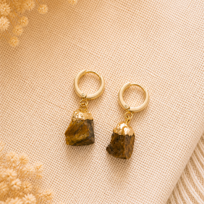 Brinco Argola Olho de Tigre – Dourado #13