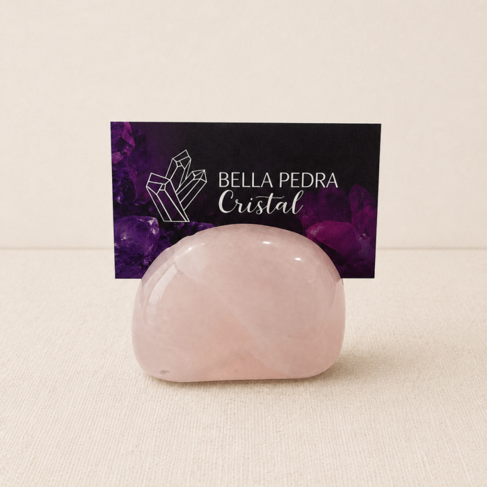 Porta Cartão de Mesa – Quartzo Rosa