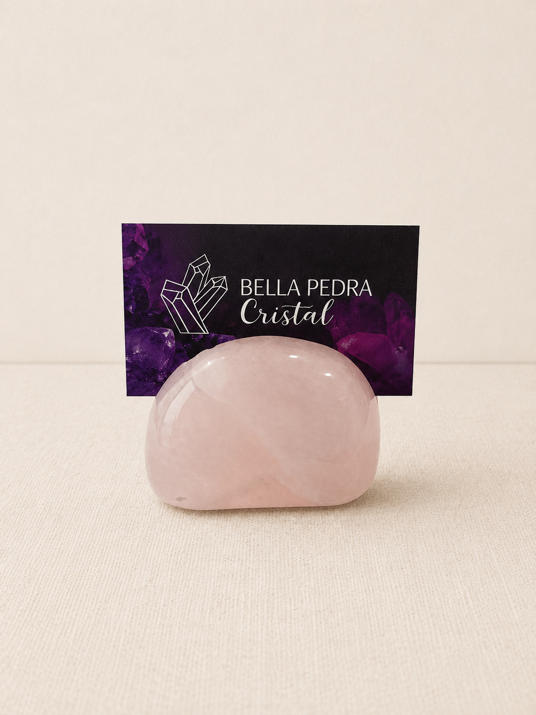 Porta Cartão de Mesa – Quartzo Rosa Porta Cartão de Mesa – Quartzo Rosa