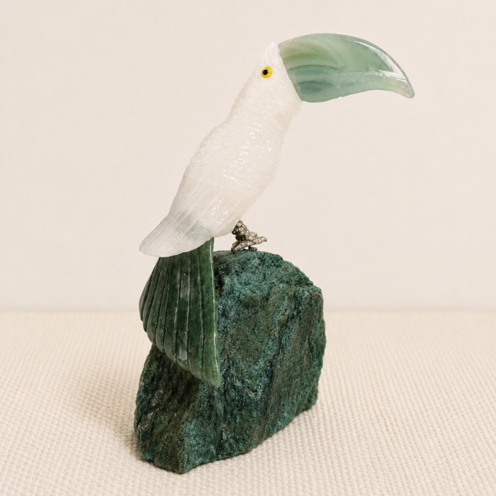 Pássaro (M) – Quartzo, Ágata e Mica Verde