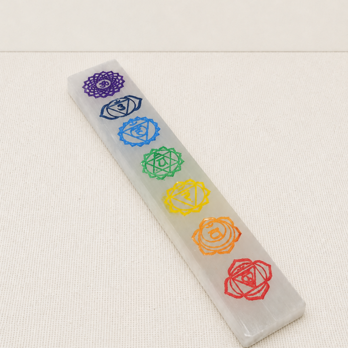 Régua de Selenita com Chakras