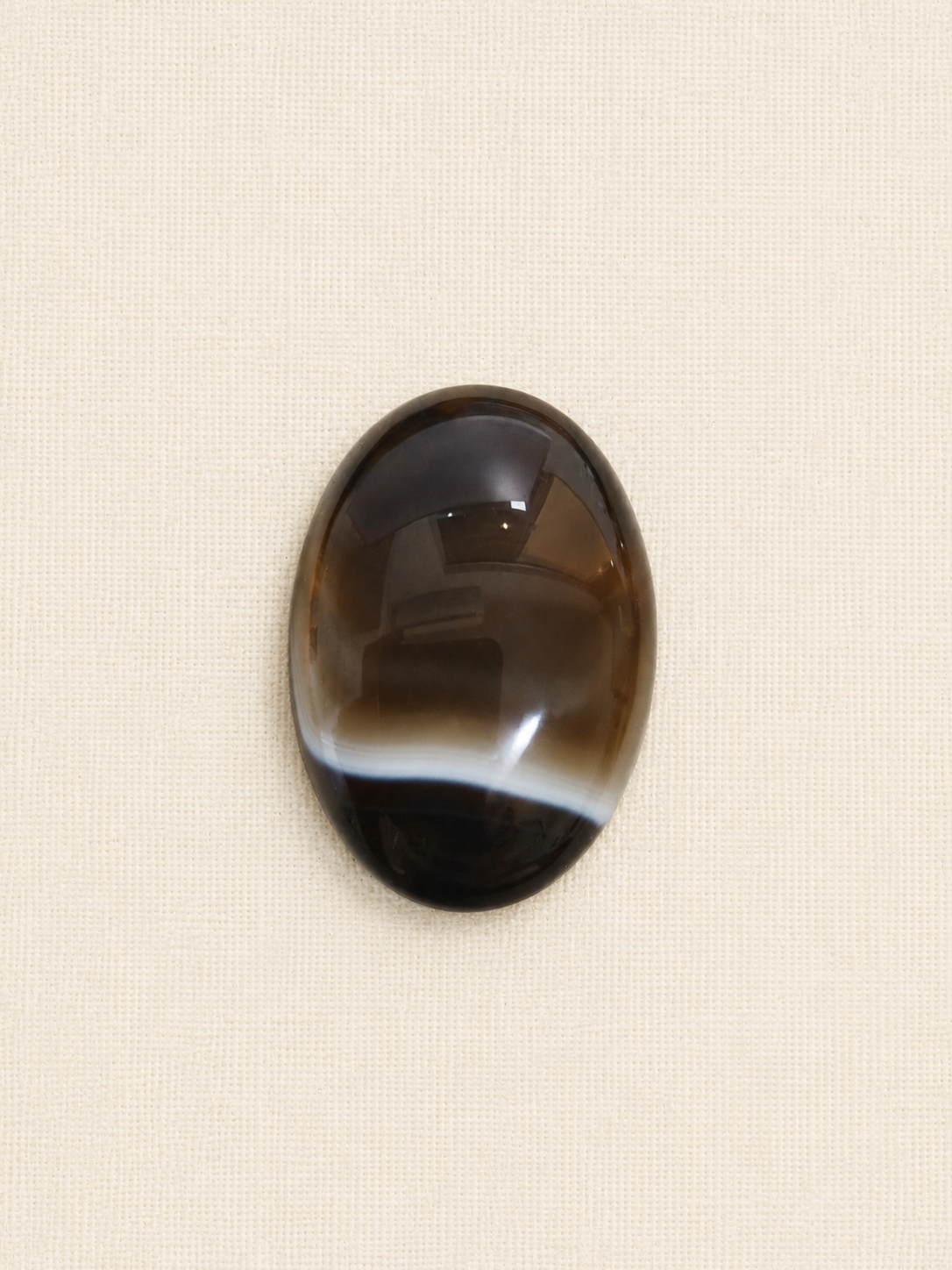 Cabochão Oval – Ágata Negra e Marrom