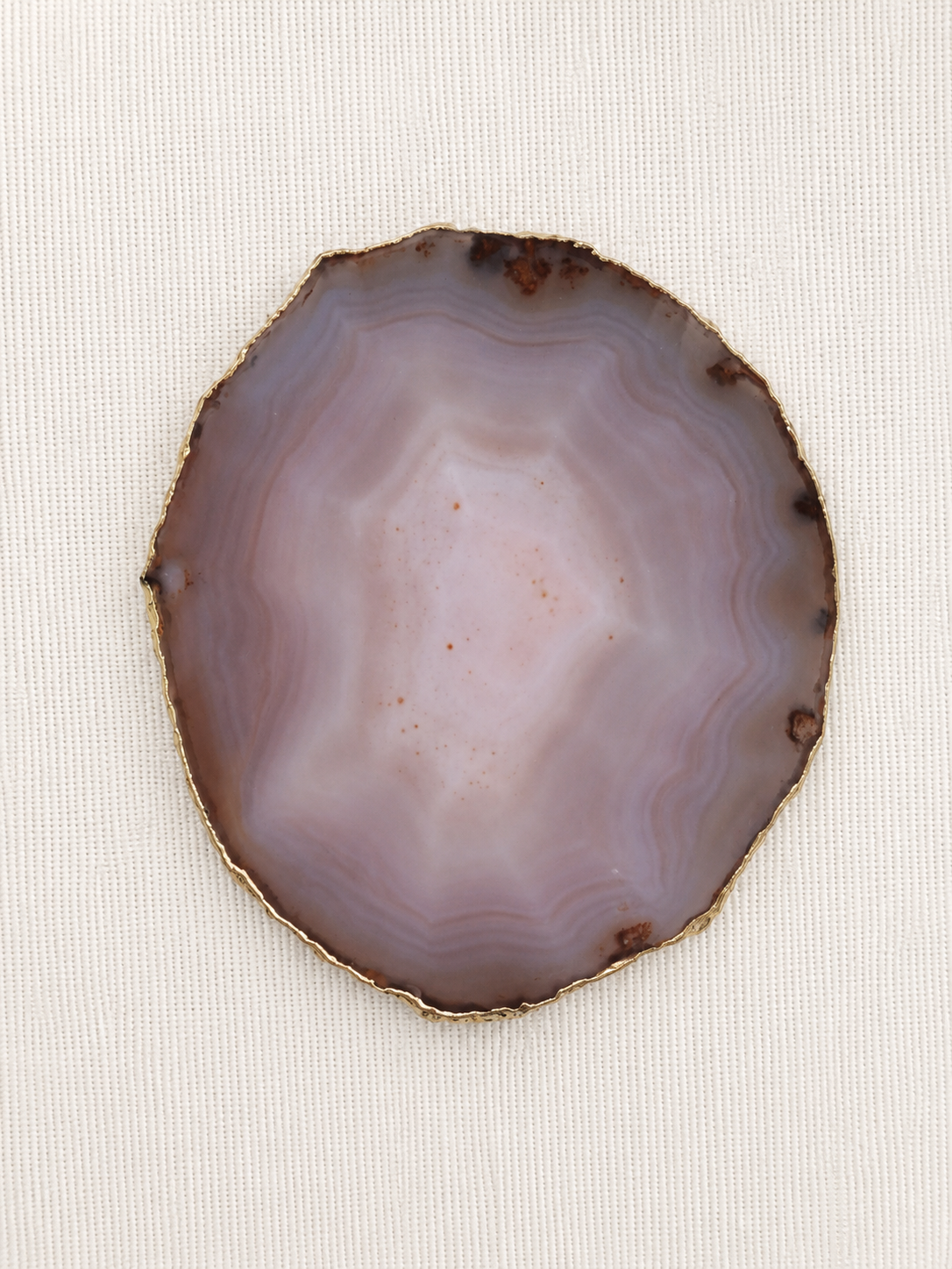 Chapa de Ágata Natural com Banho Dourado - 355gr